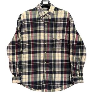 Eddie‎ Bauer Mens Flannel Shirt L/G Large Plaid Long Sleeve Button Down Cotton